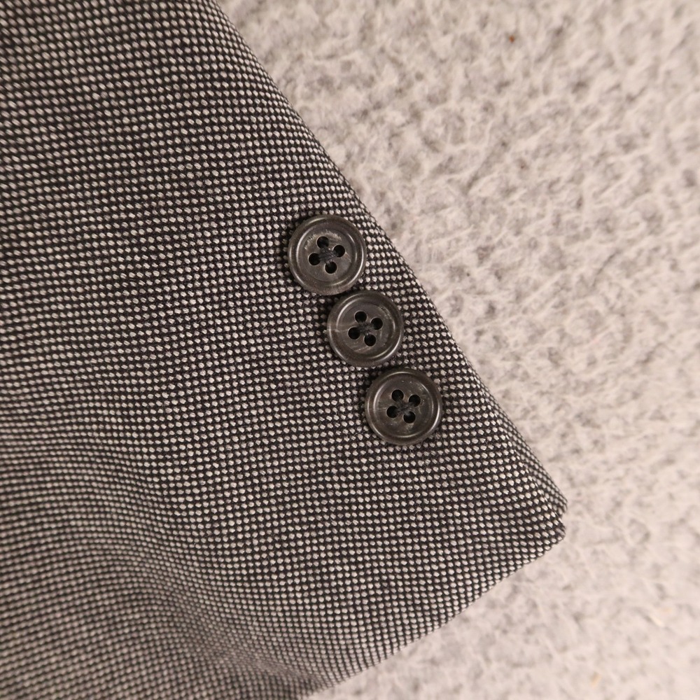 Corneliani Suit L 44R Gray Birdseye Check 100% Wool Made in Italy Pleated 36x30 - Picture 4 of 16